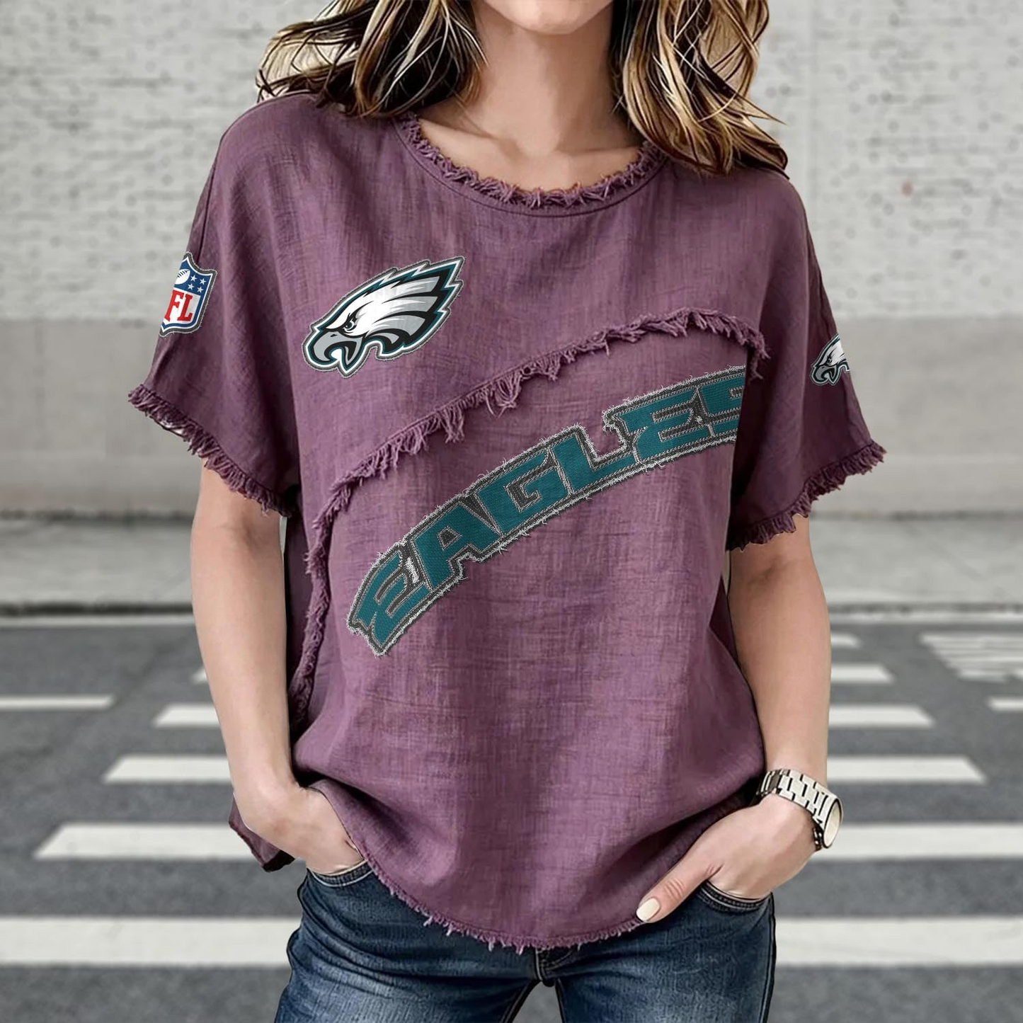 PHI x NFL Womenƒ??s Vintage O-Neck 2905 DatND DVT