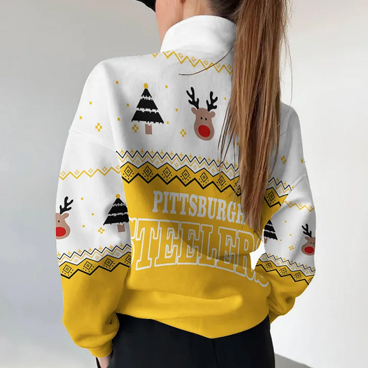 PIT X NFL Women's Outdoor Casual Stand Collar Long Sleeve Pullover DATND THUONGNH