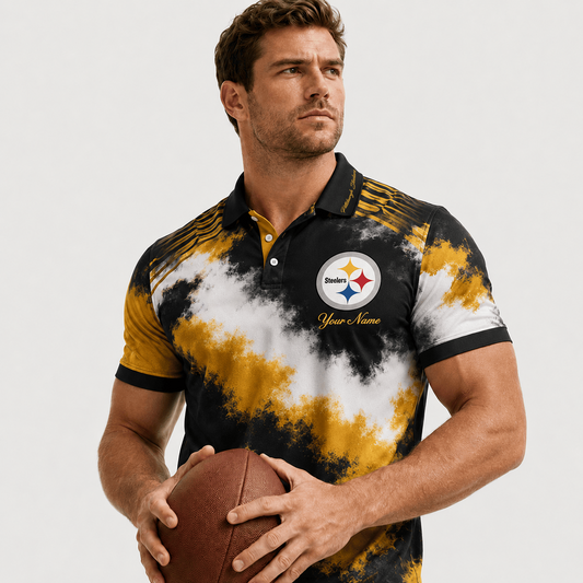 PIT X Premium NFL Premium Personalized Helmet Polo Shirt