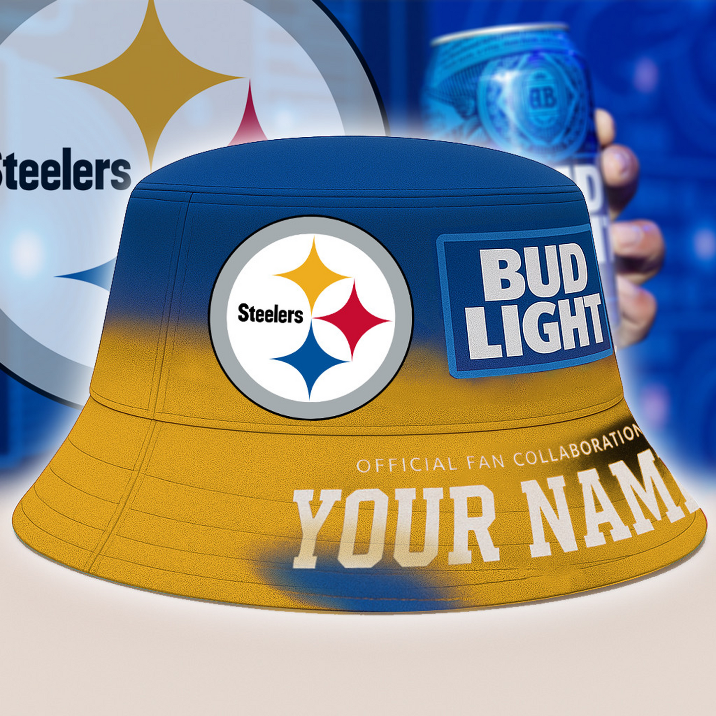 PIT x NFL Bud Light Personalized Bucket Hat DATND TANTD