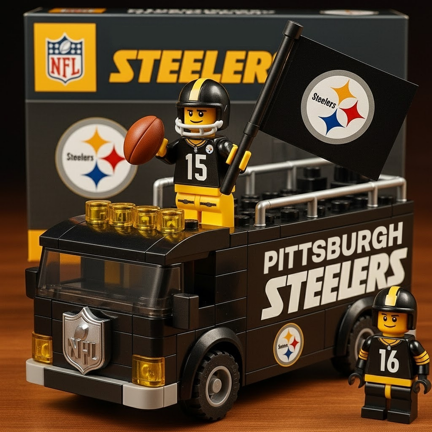 PIT x NFL Building Blocks Bus Toy Set DatND DVT