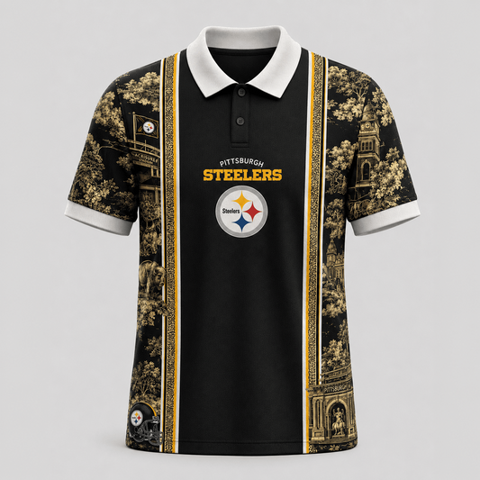 PIT x NFL Heritage Cityscape Polo Shirt for Loyal Fans