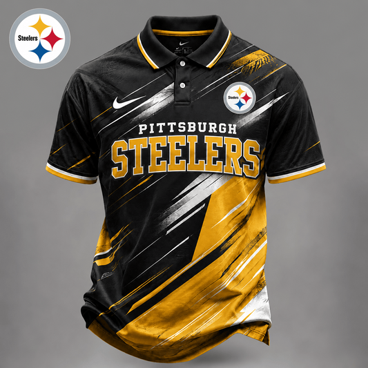 PIT x NFL Premium Bold Stripe Polo Shirt