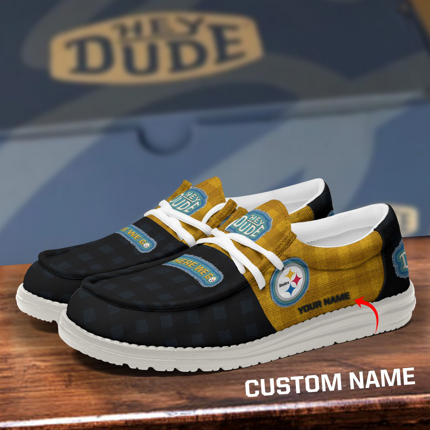 PIT x NFL Premium Hey Dude Shoes DATND TANTD