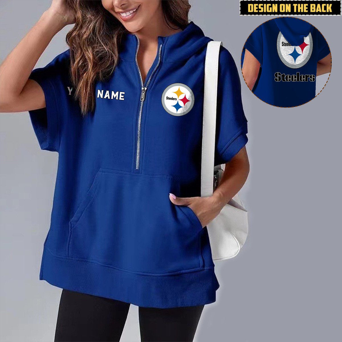 PIT x NFL Short Sleeve Zip Hoodie DATND TANTD