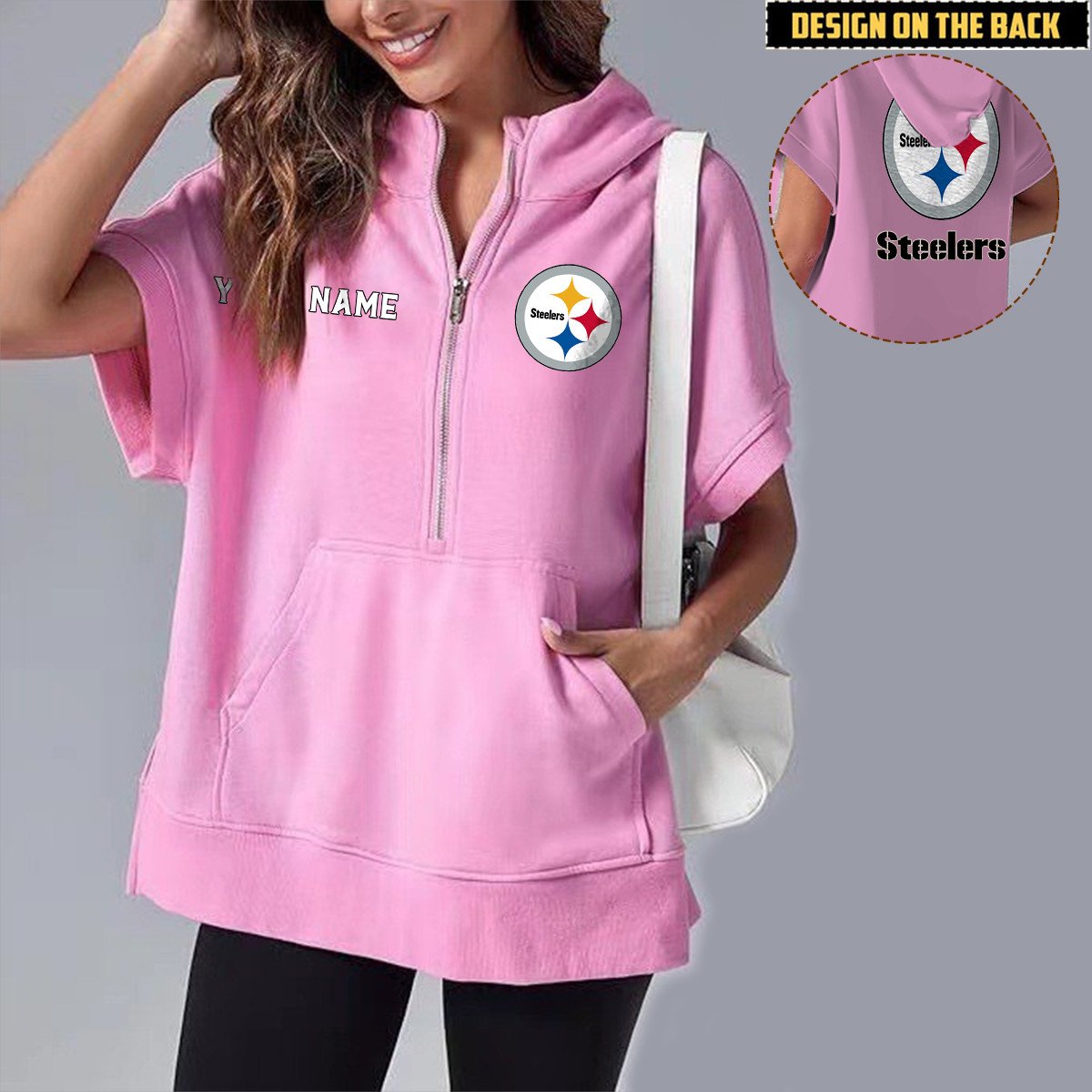 PIT x NFL Short Sleeve Zip Hoodie DATND TANTD