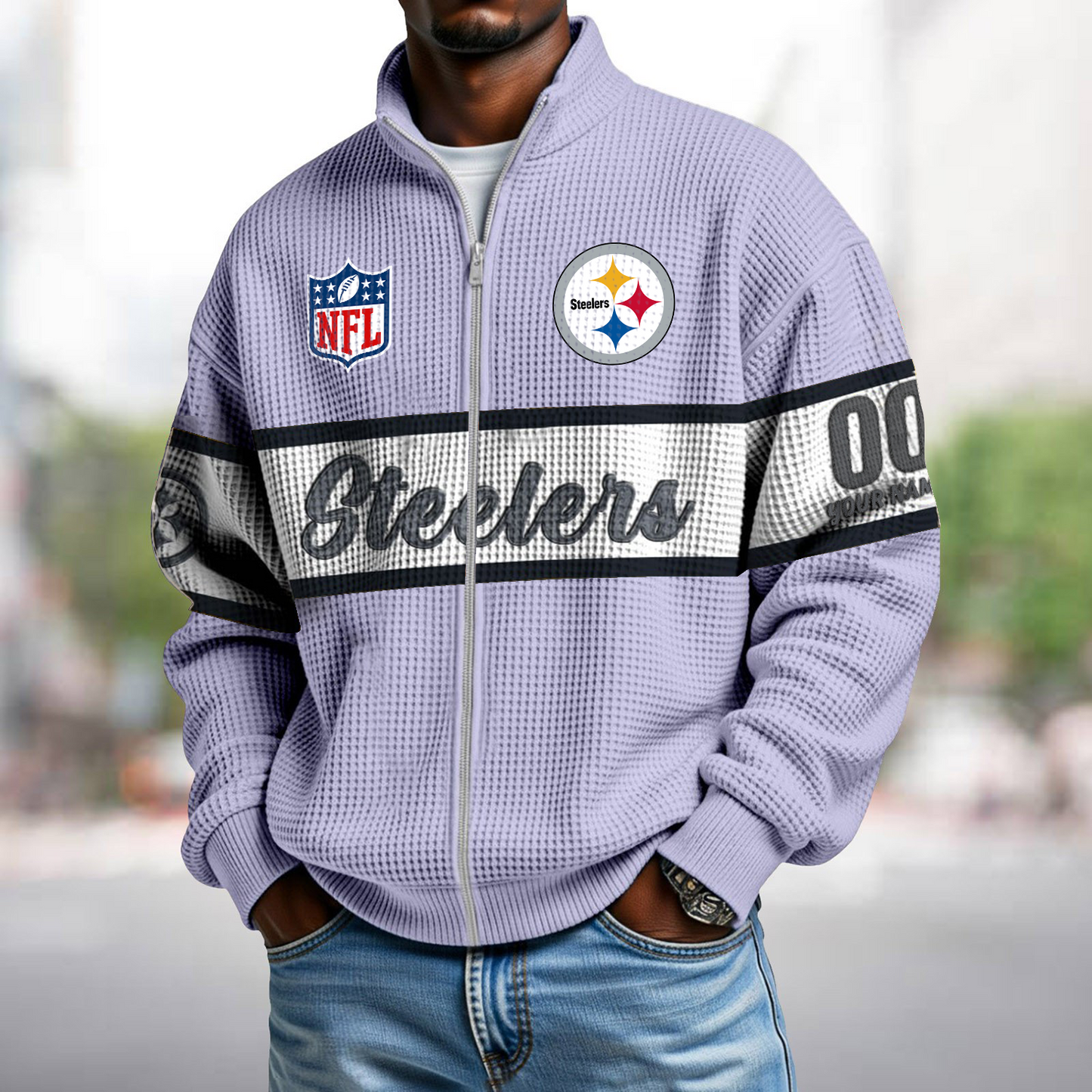 PIT x NFL Waffle Zip-Up Sweatshirt DATND TANTD