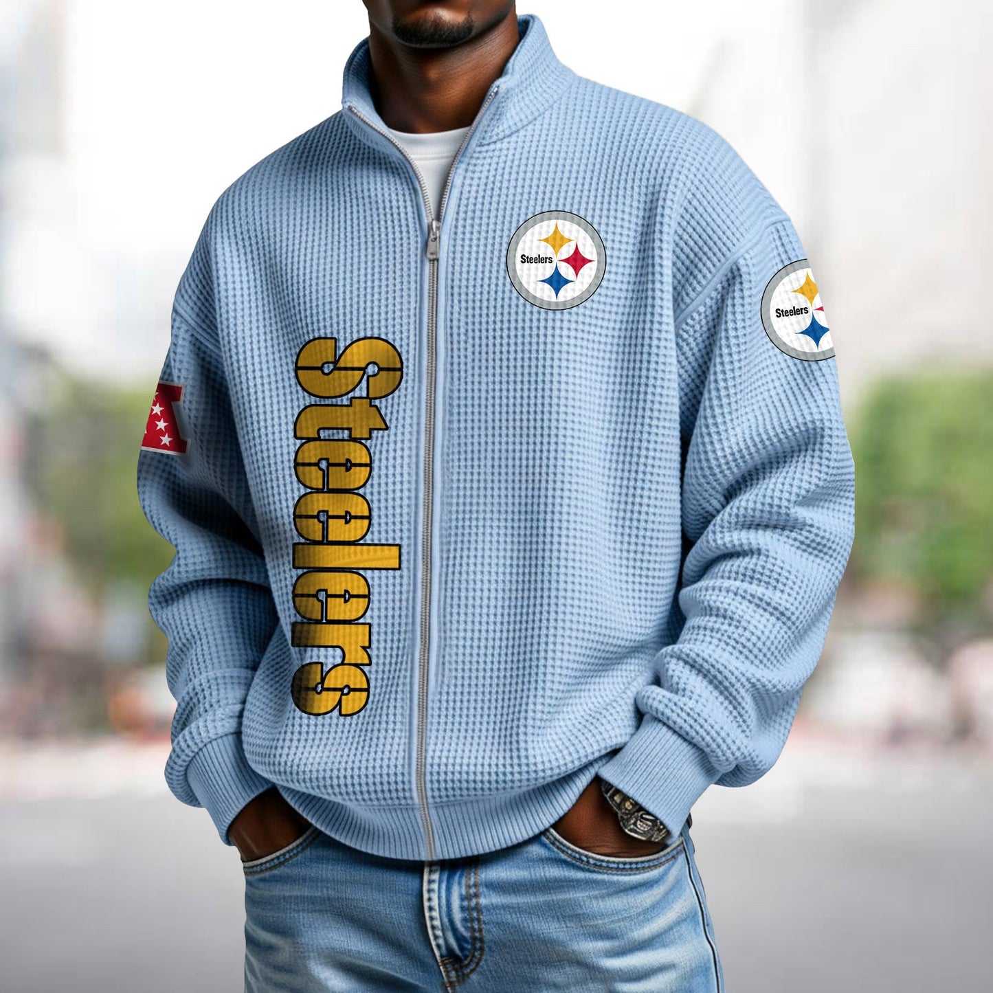 PIT x NFL Waffle Zip-Up Sweatshirt DATND TANTD