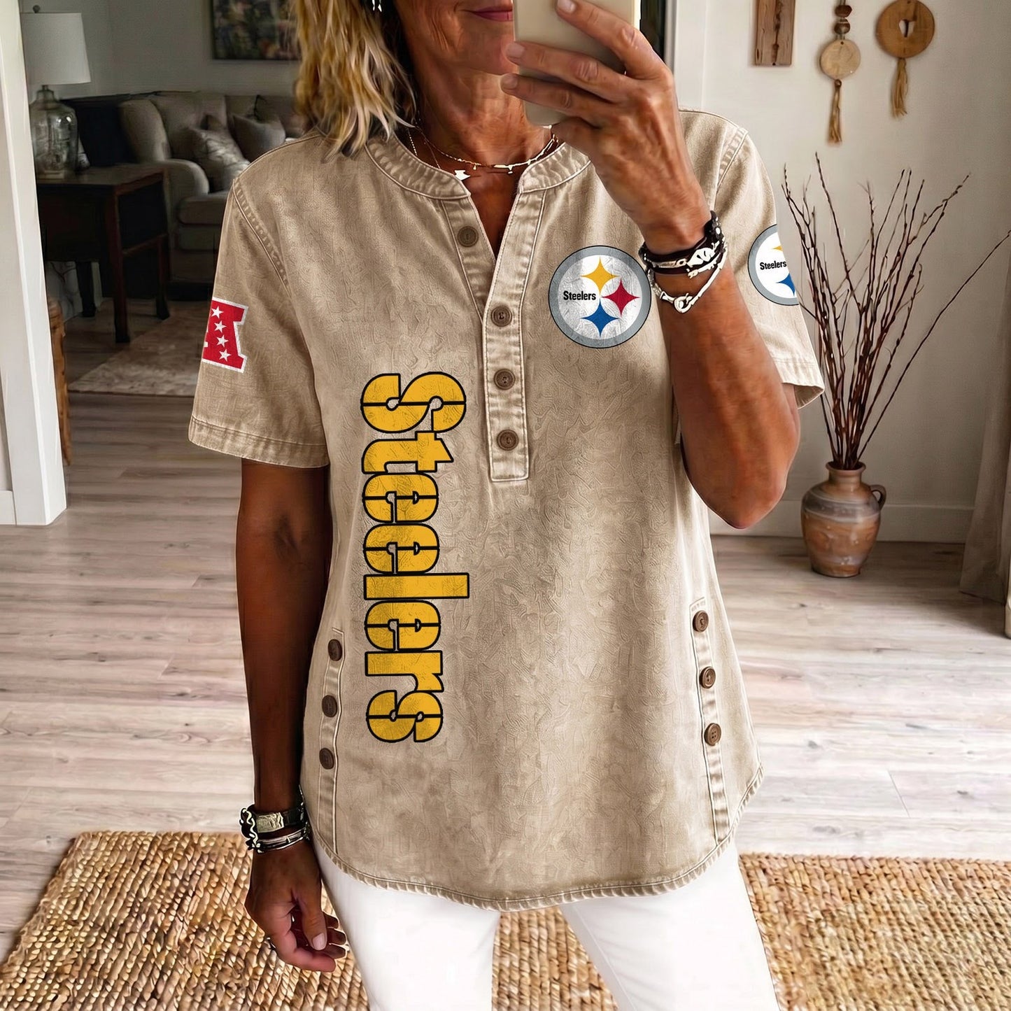 PIT x NFL Womenƒ??s Denim Casual Tops DATND LBN 190526