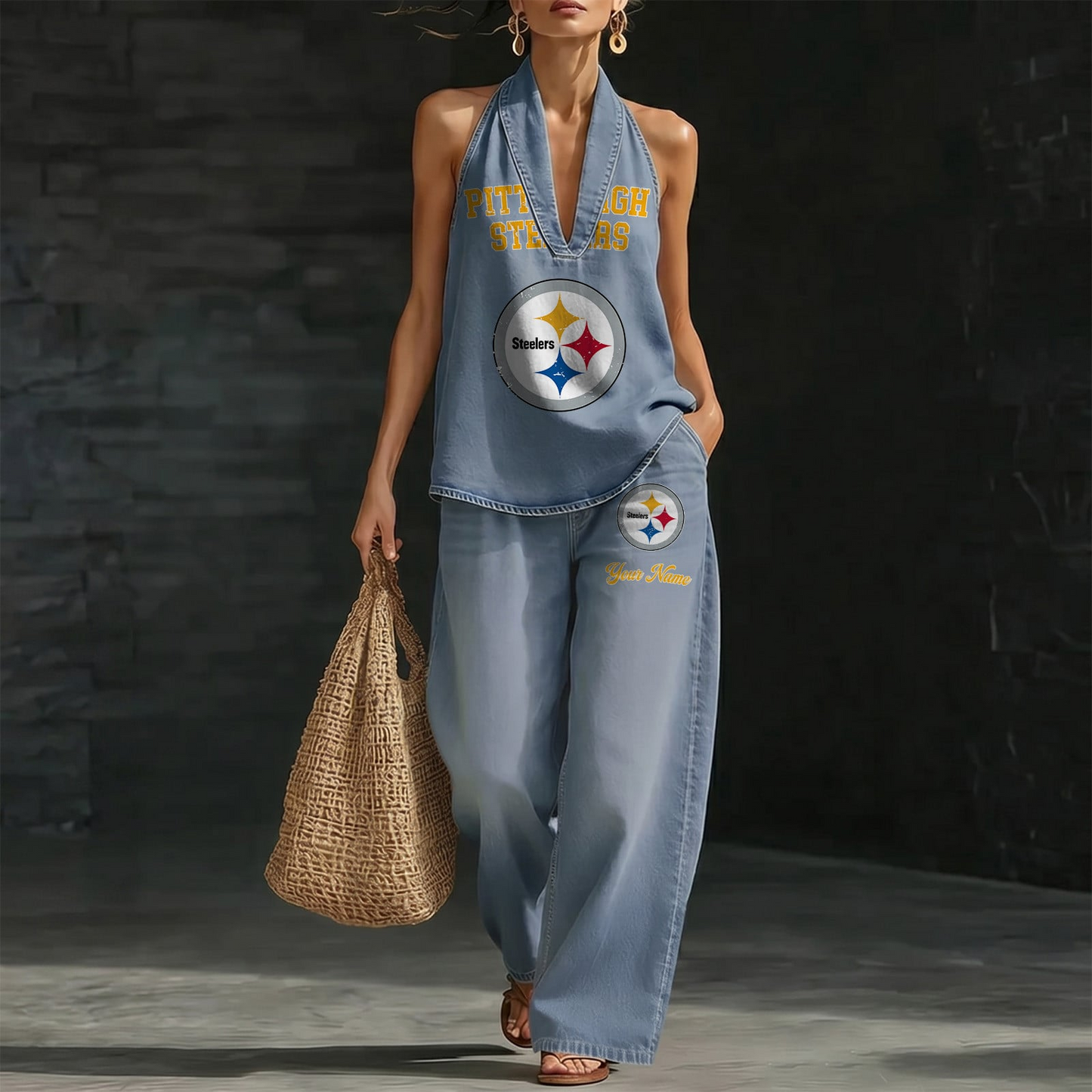 PIT x NFL Women's Vintage Washed Denim Suit DATND TANTD 030626