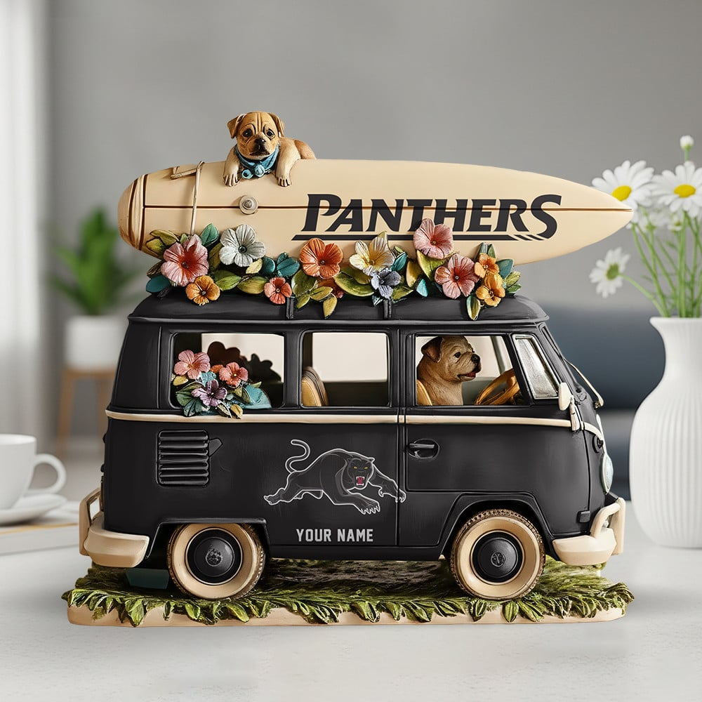 PP x NRL Funny Dog Driving Summer Car Acrylic Block Plaque Custom Name Gifts DDT CTND