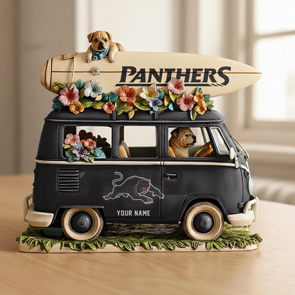 PP x NRL Funny Dog Driving Summer Car Acrylic Block Plaque Custom Name Gifts DDT CTND