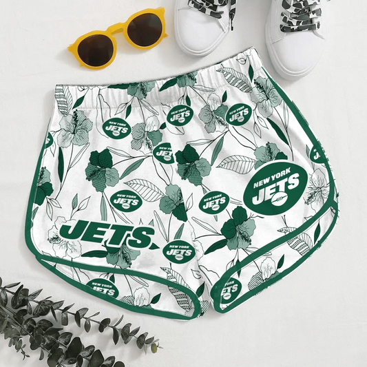 PREMIER NFL X NYJ Women Soft Stretch Workout Shorts FOR SUMMER HOLIDAY NDT VHM 080626