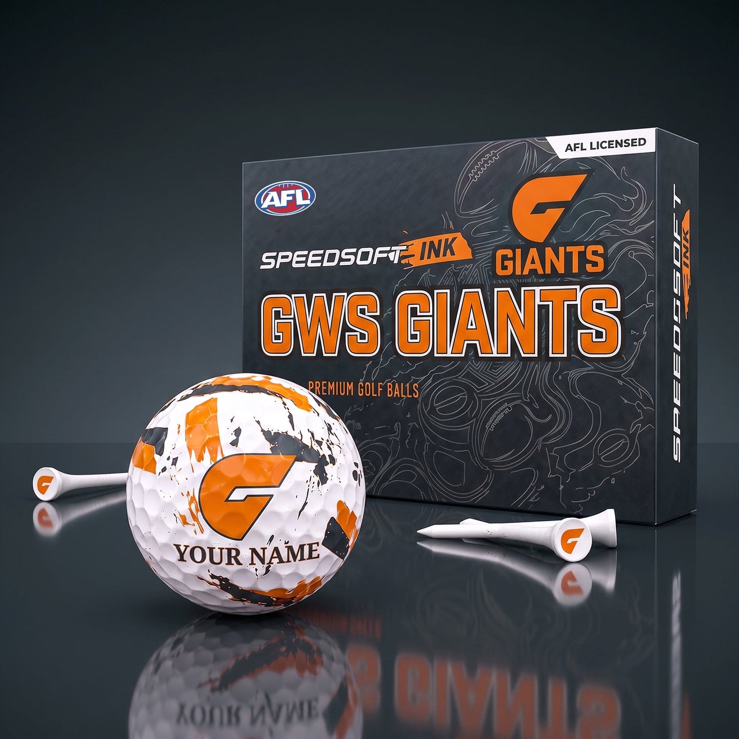 PREMIUM AFL X GWS EXCLUSIVE PERSONALIZED GOLF BALL SET LIMITED EDTION