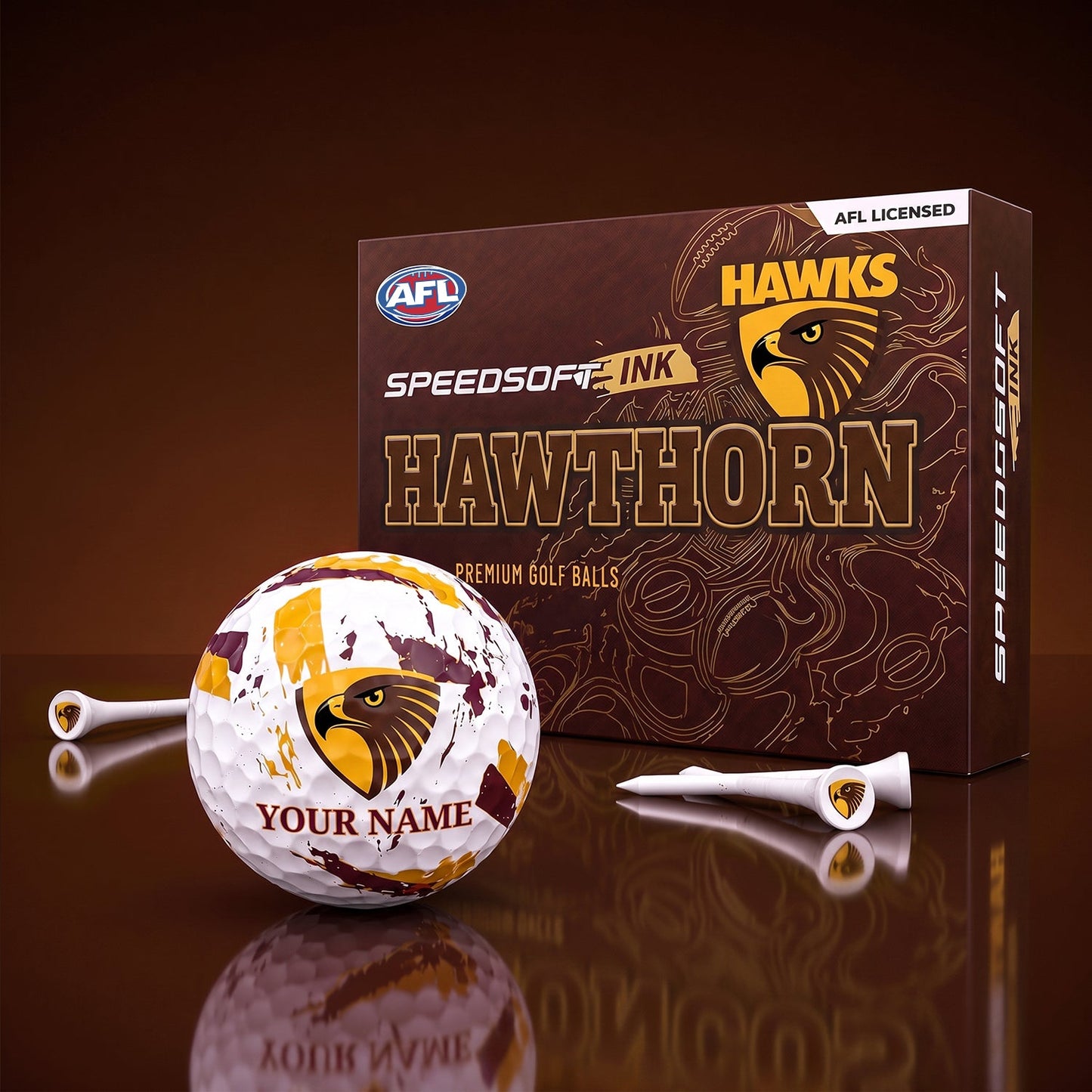 PREMIUM AFL X HAW EXCLUSIVE PERSONALIZED GOLF BALL SET LIMITED EDTION