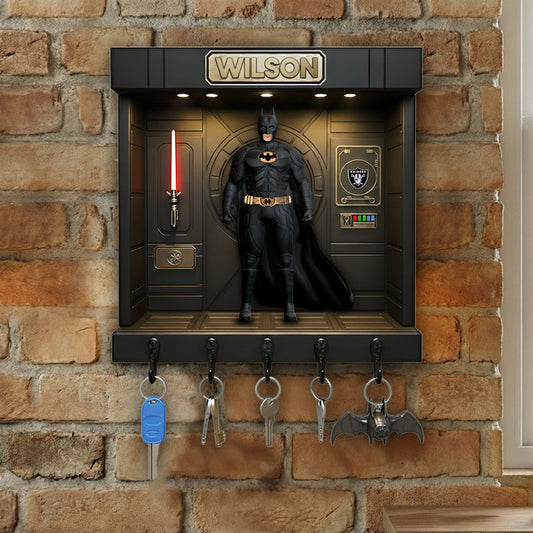 PREMIUM NFL LV X BATMAN Wood Key Hanger - Personalized Gifts For Cosmic Lovers NDT NHM