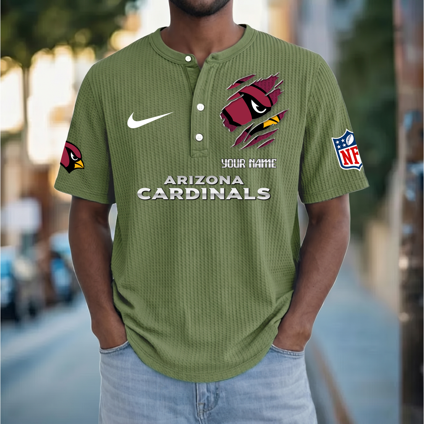 PREMIUM NFL  X  AC Crew neck button Henry Shirt Limited Editions NDT VHM 230426