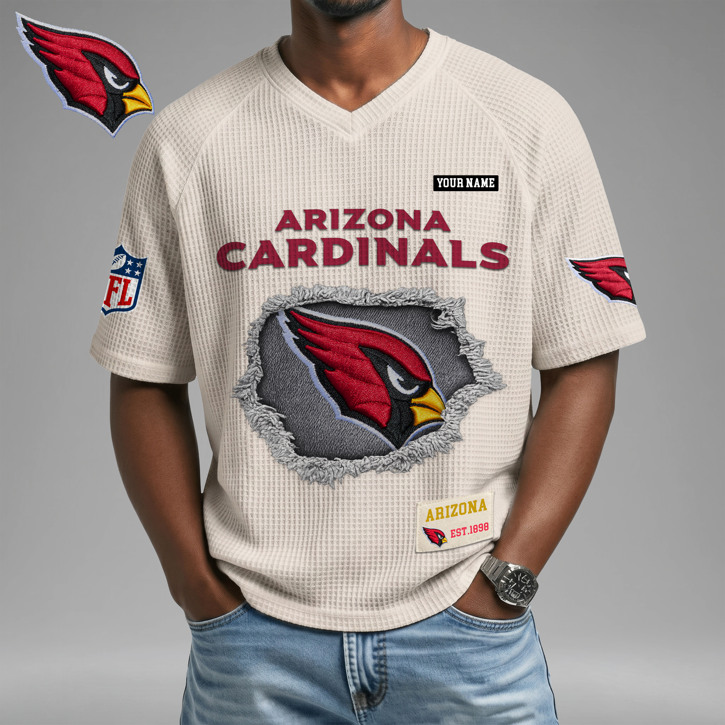 PREMIUM NFL X AC Game Day Waffle V-neck T-shirt 110626