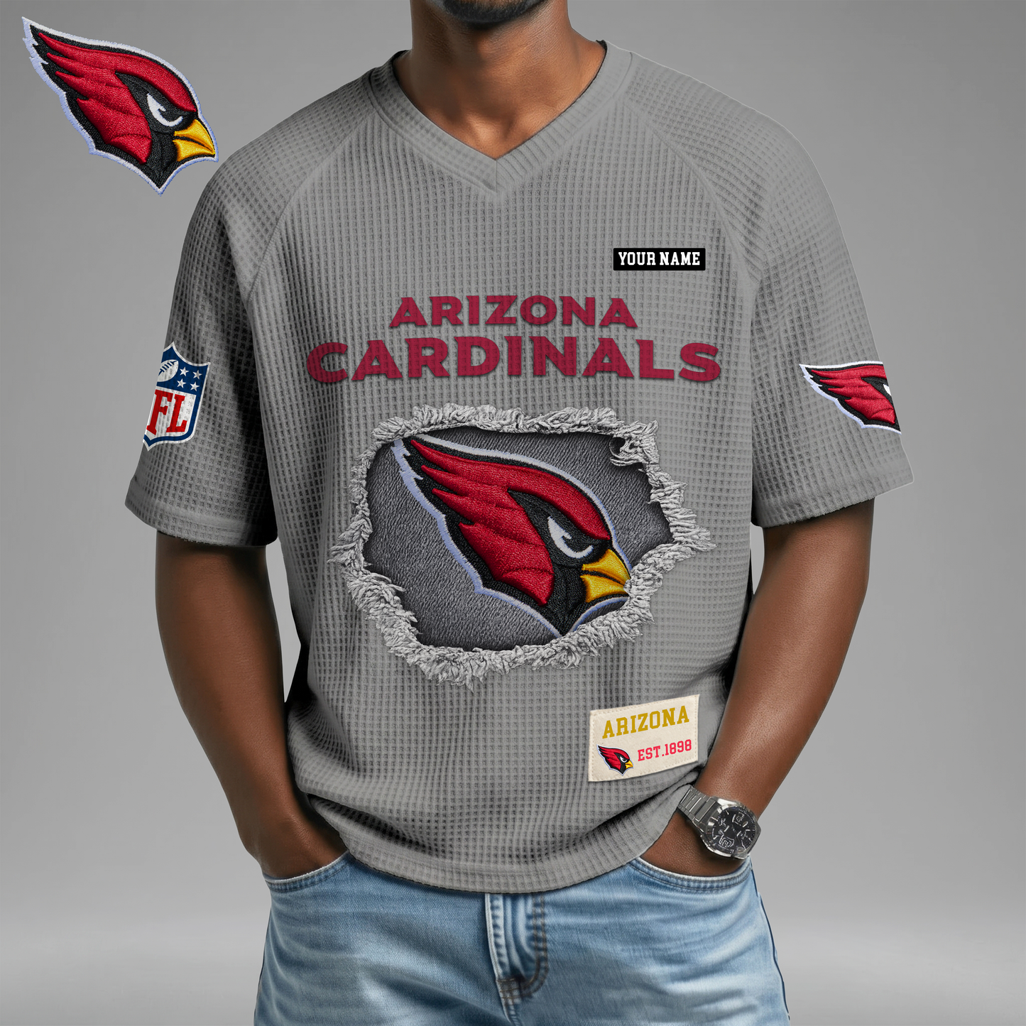 PREMIUM NFL X AC Game Day Waffle V-neck T-shirt 110626