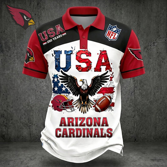 PREMIUM NFL X ARI 250TH Anniversary LUXURY POLO Shirt Shirt 170626
