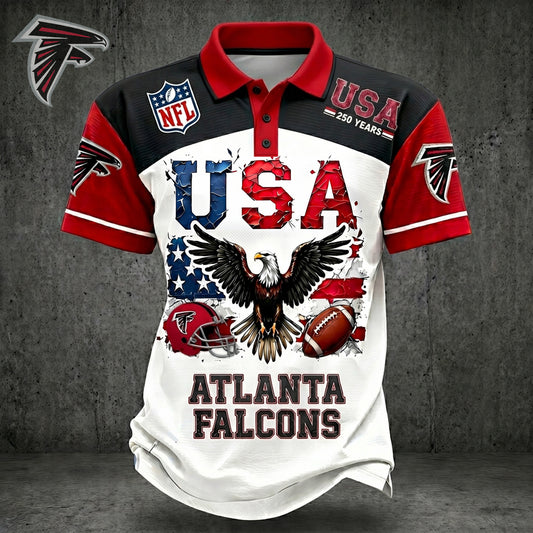 PREMIUM NFL X ATL 250TH Anniversary LUXURY POLO Shirt Shirt 170626