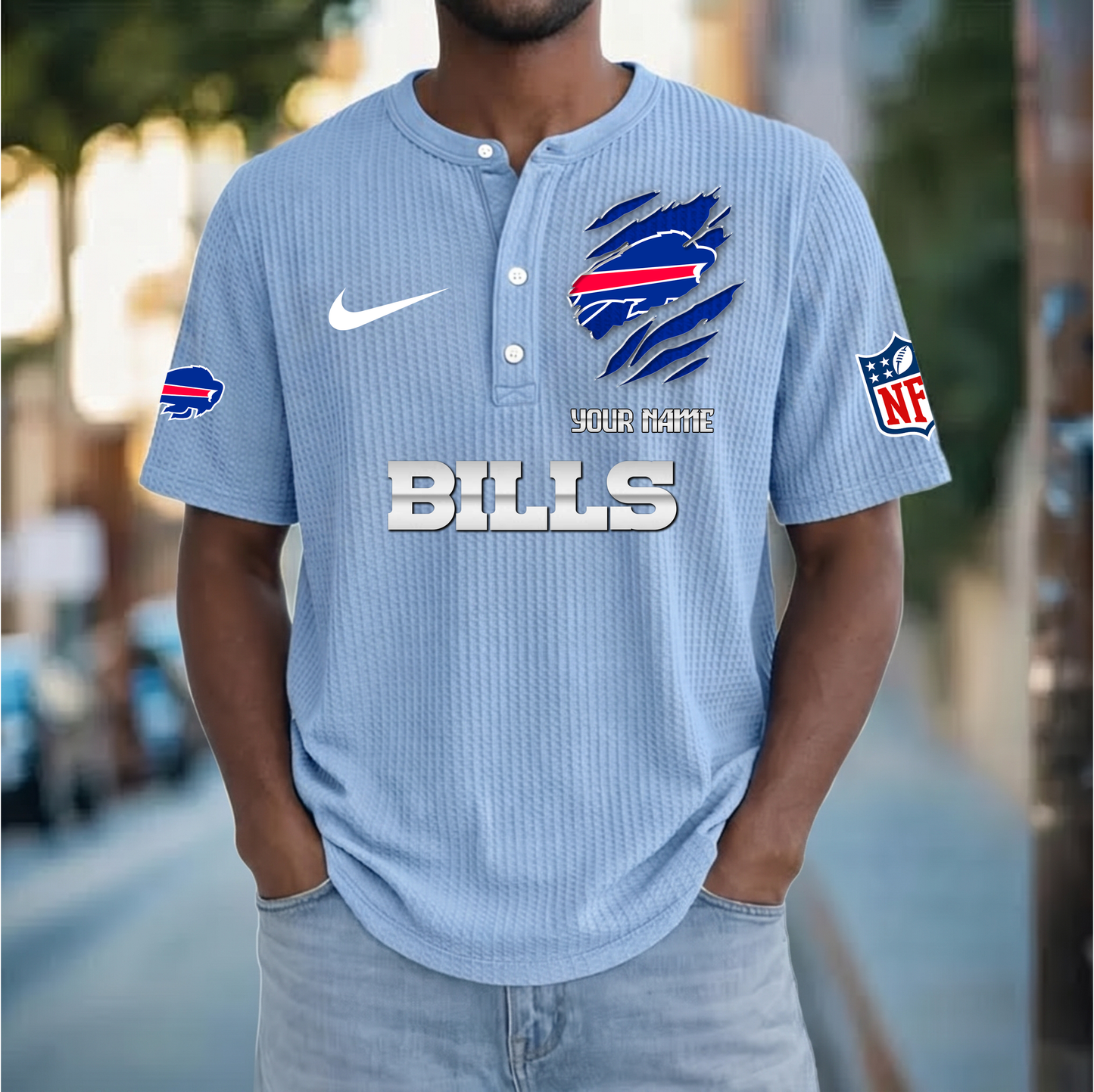 PREMIUM NFL  X  BB Crew neck button Henry Shirt Limited Editions NDT VHM 230426