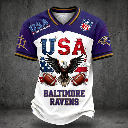 PREMIUM NFL X BR 250TH anniversary LUXURY V-Neck T- Shirt 130626