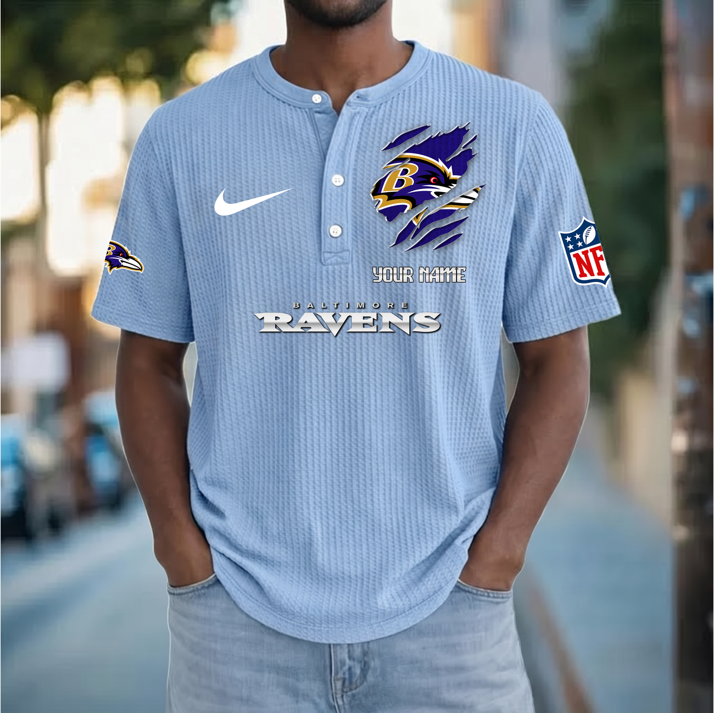 PREMIUM NFL  X  BR Crew neck button Henry Shirt Limited Editions NDT VHM 230426