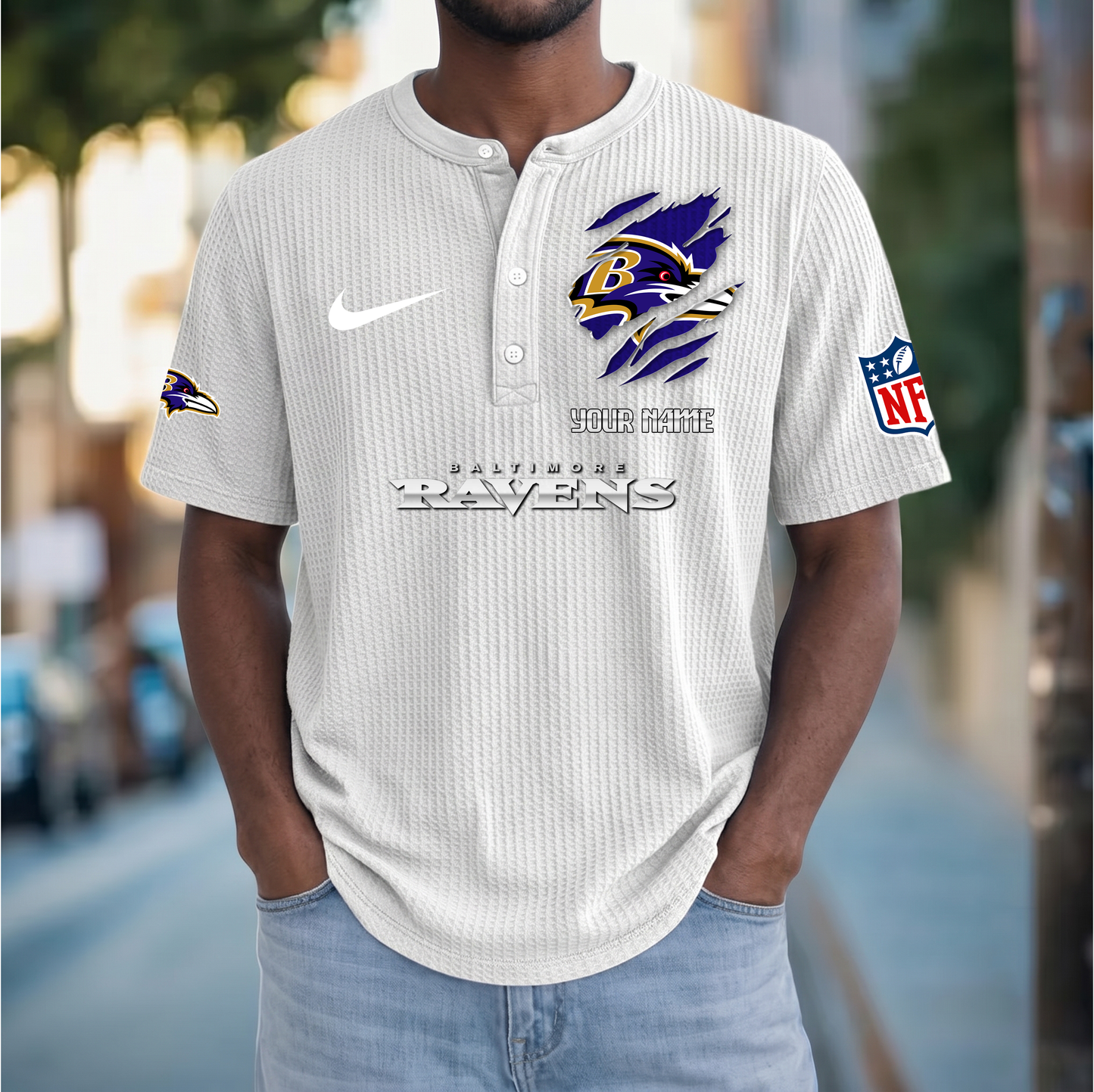 PREMIUM NFL  X  BR Crew neck button Henry Shirt Limited Editions NDT VHM 230426