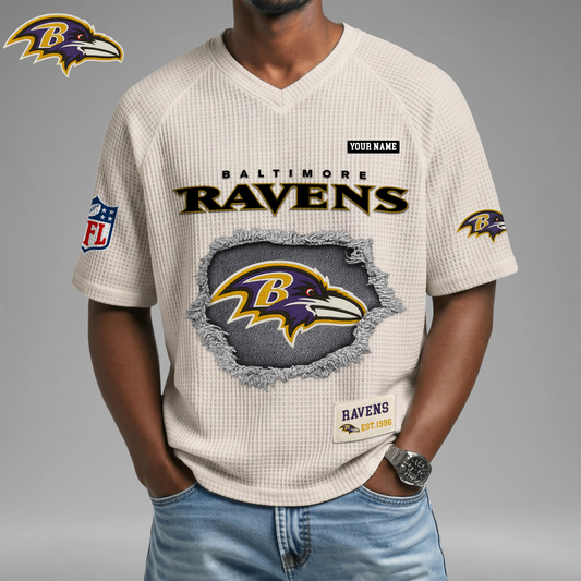 PREMIUM NFL X BR Game Day Waffle V-neck T-shirt 110626
