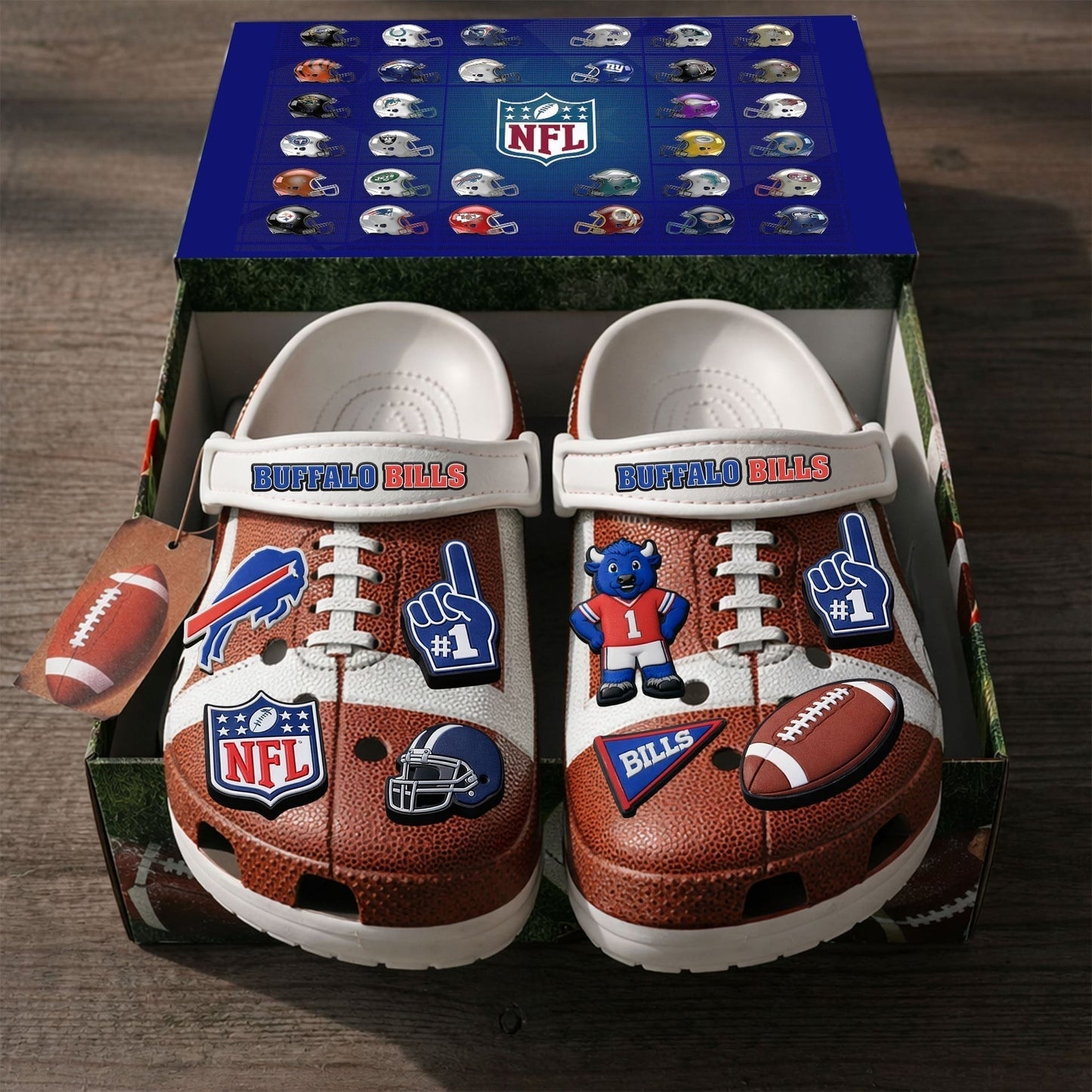 PREMIUM NFL X BUF CLOGS WITH CHARMS NDT NHM