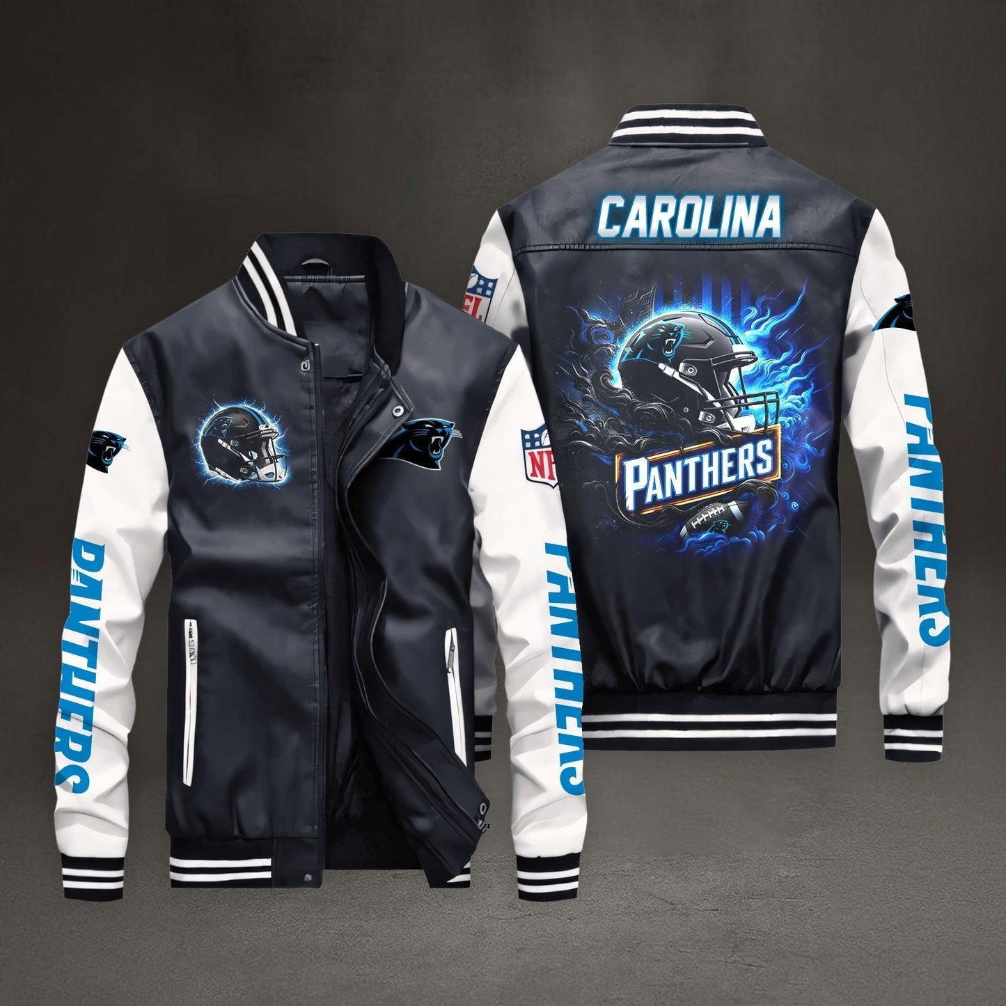 PREMIUM NFL X CAR LEATHER BOMBER JACKET NDT NHM