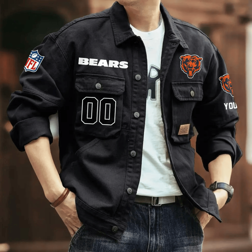 PREMIUM NFL X CB Men's Denim Autumn Jackets NDT VHM 090626