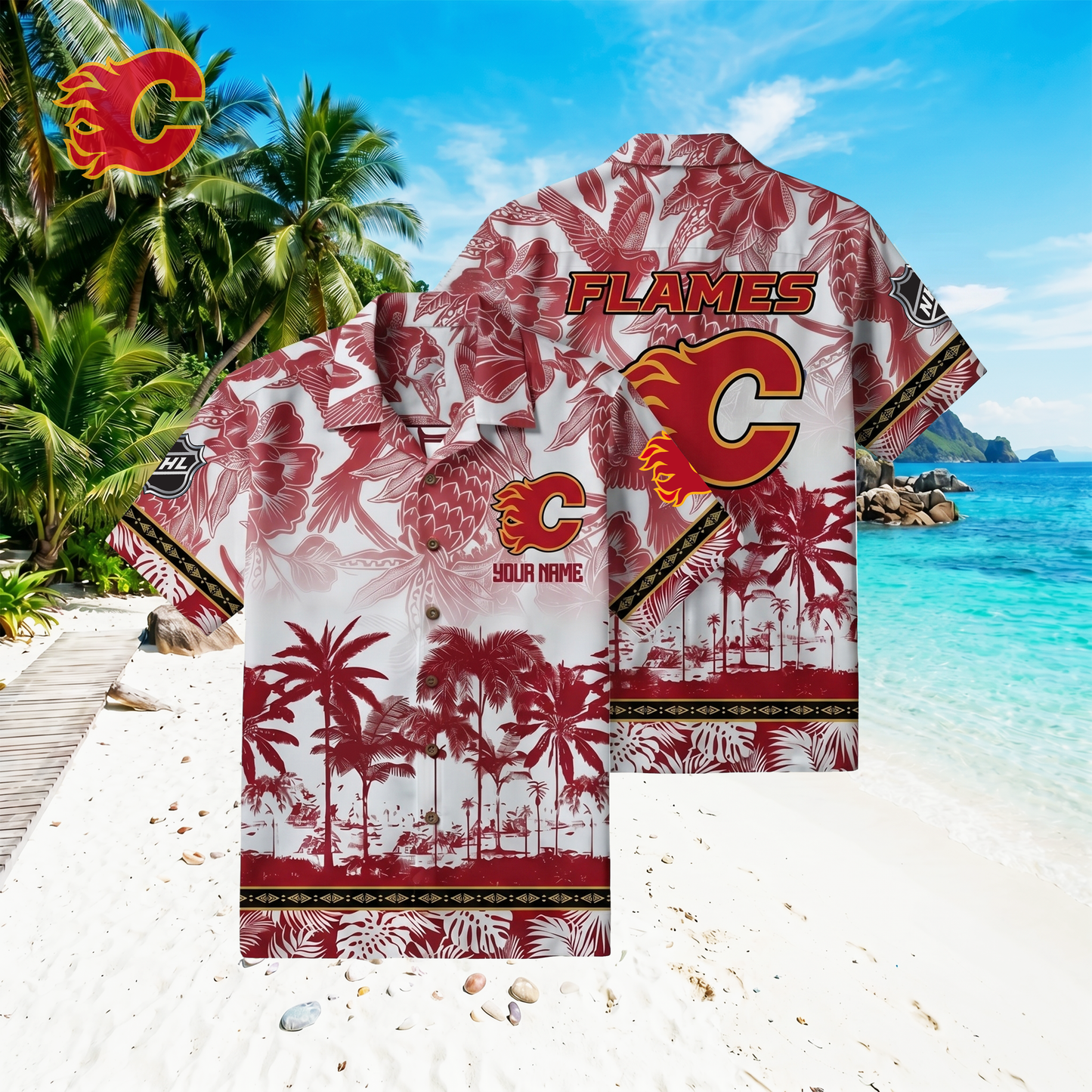 PREMIUM NHL X CF Floral With Parrots Hawaiian Shirt NDT VHM 060526