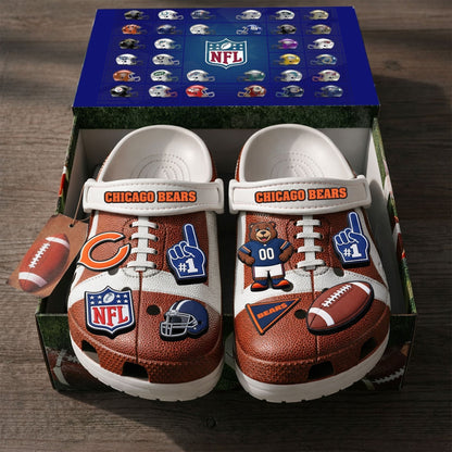 PREMIUM NFL X CHI CLOGS WITH CHARMS NDT NHM