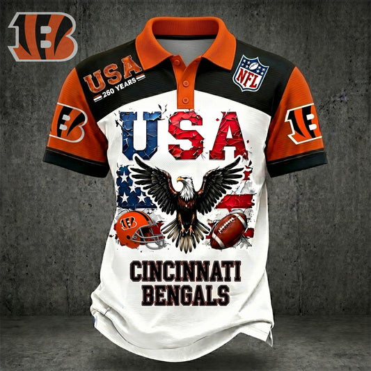 PREMIUM NFL X CIN 250TH Anniversary LUXURY POLO Shirt Shirt 170626