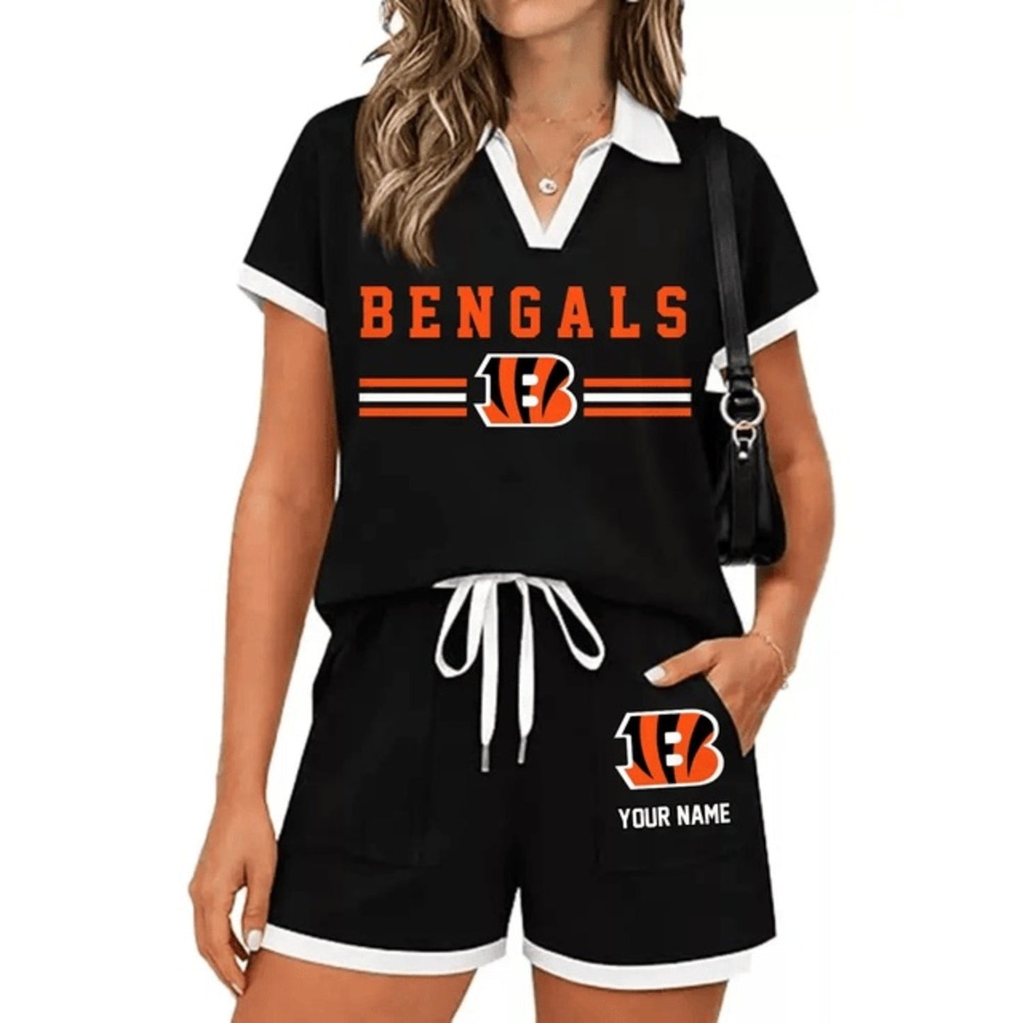 PREMIUM NFL X CIN Retro Athletic Contrast Polo Set FOR SUMMER HOLIDAY NDT NHM 100626