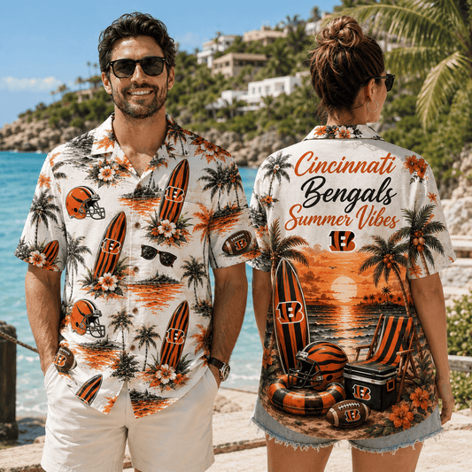 PREMIUM NFL X CIN Summer Vibes Premium Hawaiian Shirt Limited Edition NDT NHM 100626