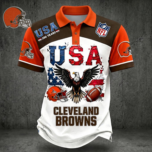 PREMIUM NFL X CLE 250TH Anniversary LUXURY POLO Shirt Shirt 170626