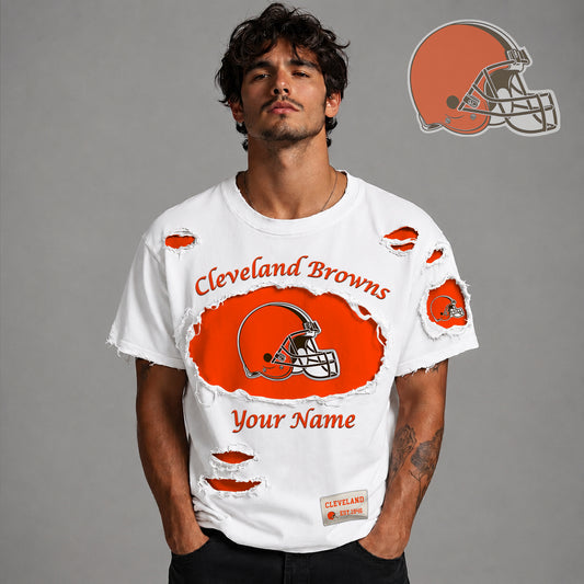 PREMIUM NFL X CLE LUXURY CREW-Neck T-Shirt V3 FOR SUMMER HOLIDAY 180626