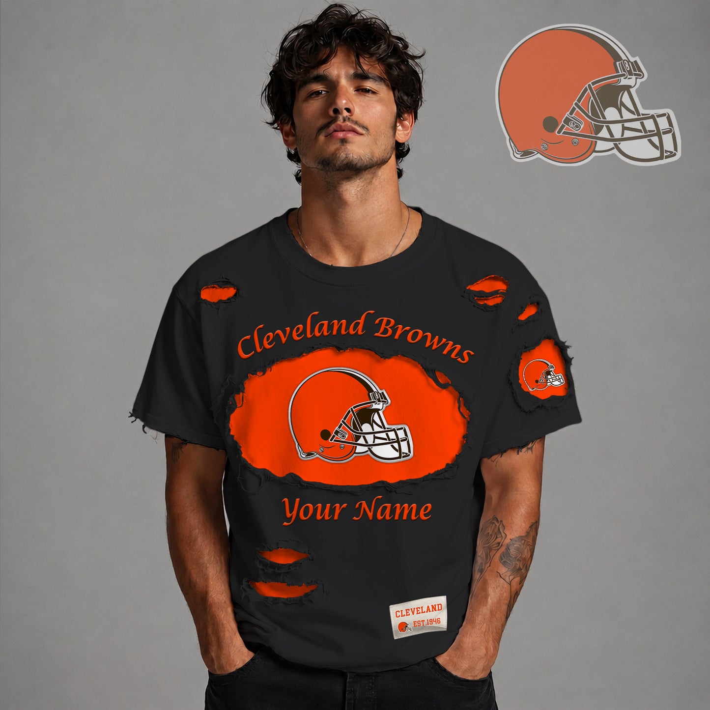 PREMIUM NFL X CLE LUXURY CREW-Neck T-Shirt V3 FOR SUMMER HOLIDAY 180626