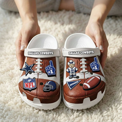PREMIUM NFL X DAL CLOGS WITH CHARMS NDT NHM