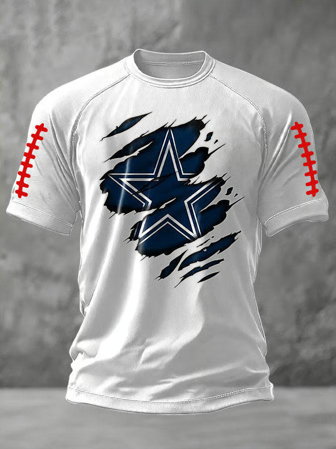 PREMIUM NFL X DAL  Freedom American Flag Print Casual T-Shirt NDT HLP