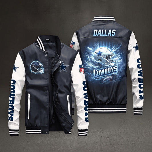 PREMIUM NFL X DAL LEATHER BOMBER JACKET NDT NHM