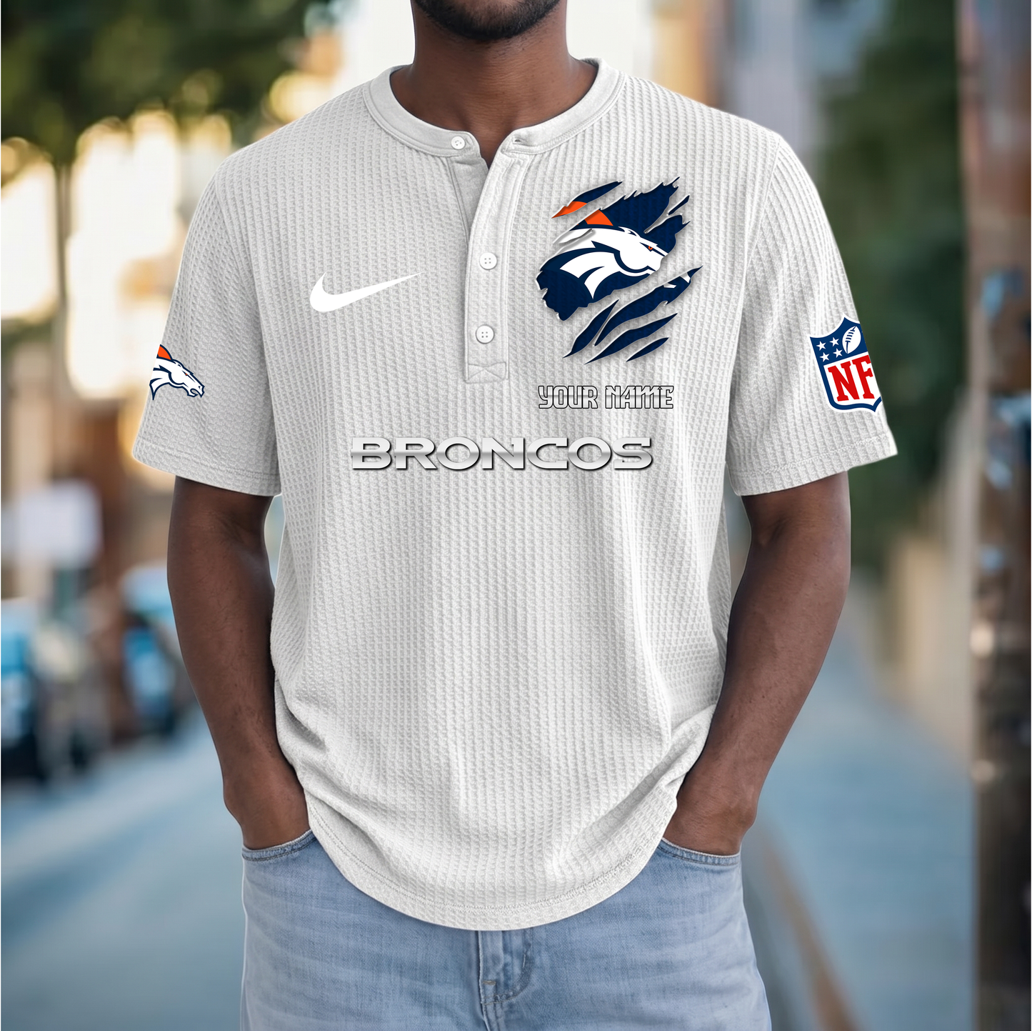 PREMIUM NFL  X  DB Crew neck button Henry Shirt Limited Editions NDT VHM 230426