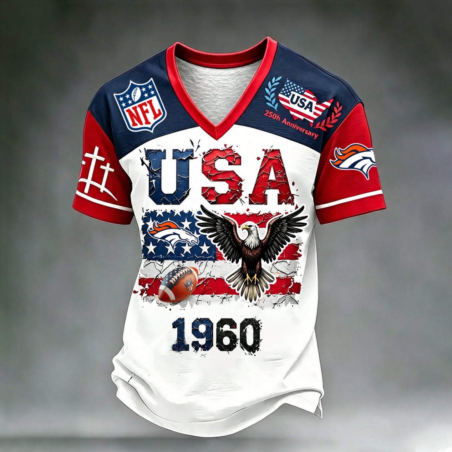 PREMIUM NFL X DEN LUXURY V-Neck T- Shirt V3 130626