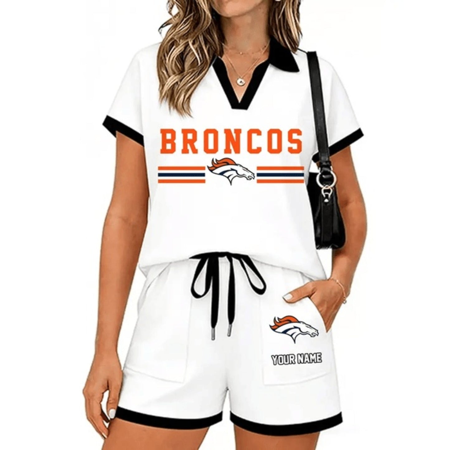 PREMIUM NFL X DEN Retro Athletic Contrast Polo Set FOR SUMMER HOLIDAY NDT NHM 100626