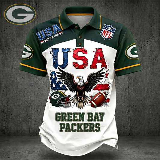 PREMIUM NFL X GB 250TH Anniversary LUXURY POLO Shirt Shirt 170626