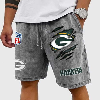 PREMIUM NFL X GB CRACK SHORTS PANT FOR SUMMER HOLIDAY 130426 NDT NHM