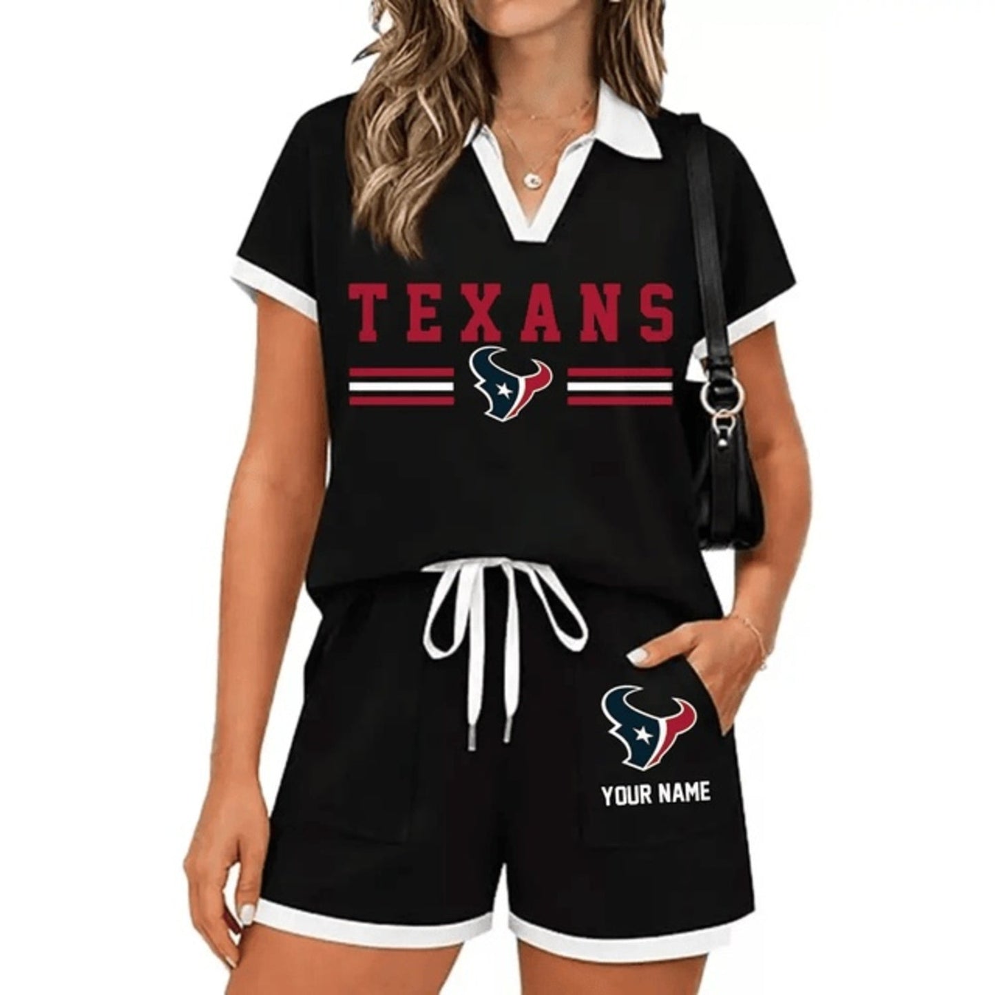 PREMIUM NFL X HOU Retro Athletic Contrast Polo Set FOR SUMMER HOLIDAY NDT NHM 100626